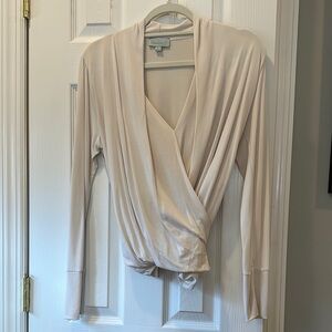 Veronica M Cream Wrap Top
